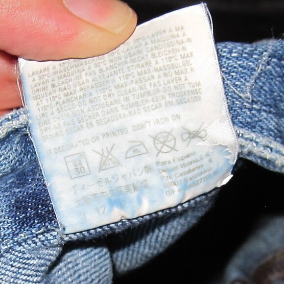 Y2K DIESEL INDUSTRY Flared Jeans Size 30 Blue Hush Low Waist Embroidered Pockets - Picture 9 of 10